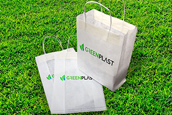 image of biodegradable water soluble fabric bags of greenplast