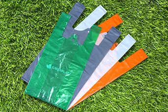 image of coloured biodegradable water soluble greenplast bags